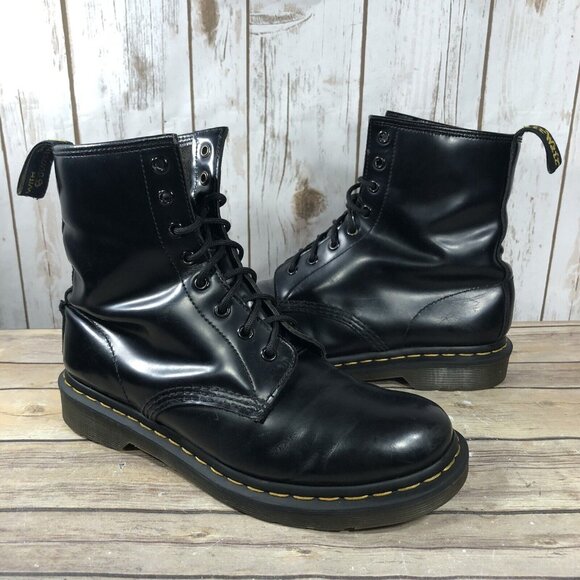 Dr. Martens Patent Leather Combat 8 Eye Boots Womens Size 10 Lace Up Shiny - Picture 2 of 12
